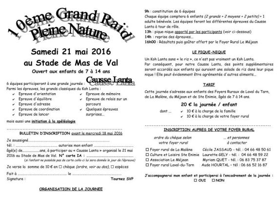 Téléchargez le bulletin d&lsquo;inscription